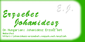 erzsebet johanidesz business card